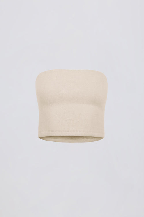 Brushed Jersey Bandeau Top in Ecru