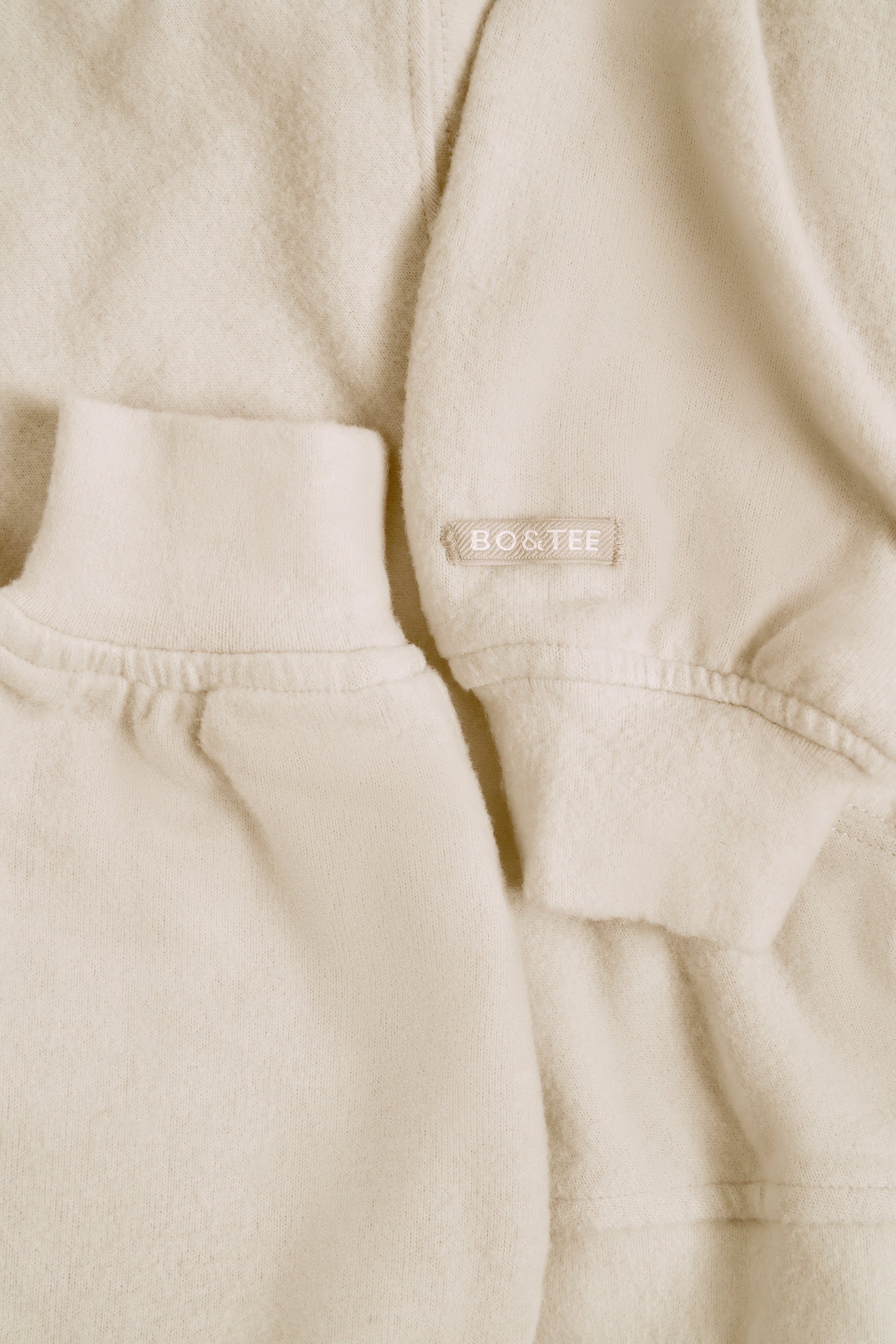 Brushed Jersey Hooded Cropped Shrug in Ecru